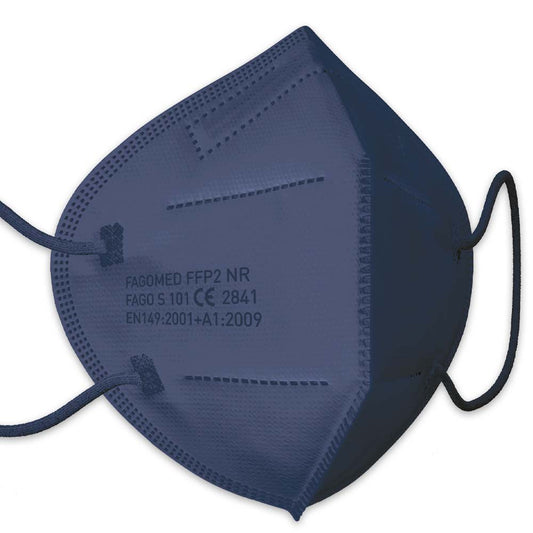 Famex 10x FFP2 Masken in Dunkelblau | Mundschutzmaske CE 2841 |  (einzeln verpackt) - Atemschutzmasken