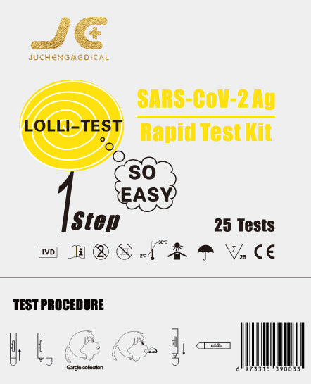 25x Lolli-Test / Corona Lolly Selbsttest Schnelltest 1-STEP/ COVID-19- Speicheltest (Einzelverpackt) Lollitest Lolitest - Medizinische Tests
