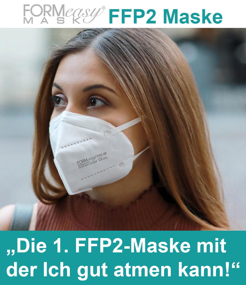 Formeasy FFP2 Atemschutzmaske CE 2163 Zertifikat, Mundschutz Maske, faltbare 3D Gesichtsmaske - Atemschutzmasken