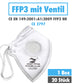 FFP3 Maske mit Ventil, CE Zertifiziert, geprüft nach DIN EN 149 - Atemschutzmasken