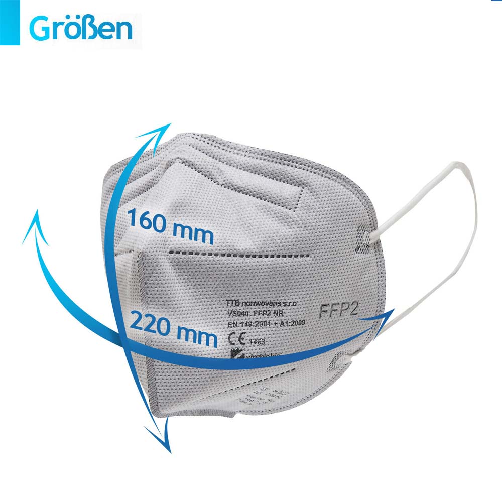 FFP2 Maske in stylischem GRAU / Anthrazit | Mundschutzmaske 5-lagig EU CE Zertifiziert / 10 Stck - Atemschutzmasken