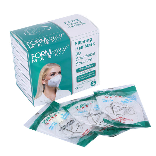 Formeasy FFP2 Atemschutzmaske CE 2163 Zertifikat, Mundschutz Maske, faltbare 3D Gesichtsmaske - Atemschutzmasken
