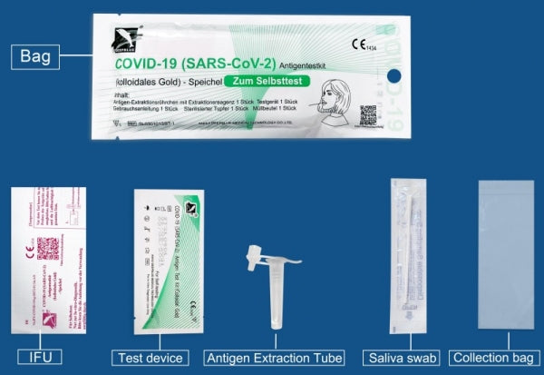 Deepblue Speicheltest | Corona Lolly Selbsttest Schnelltest / COVID-19 - Antigentest Lollitest mit Speichelprobe - Medizinische Tests